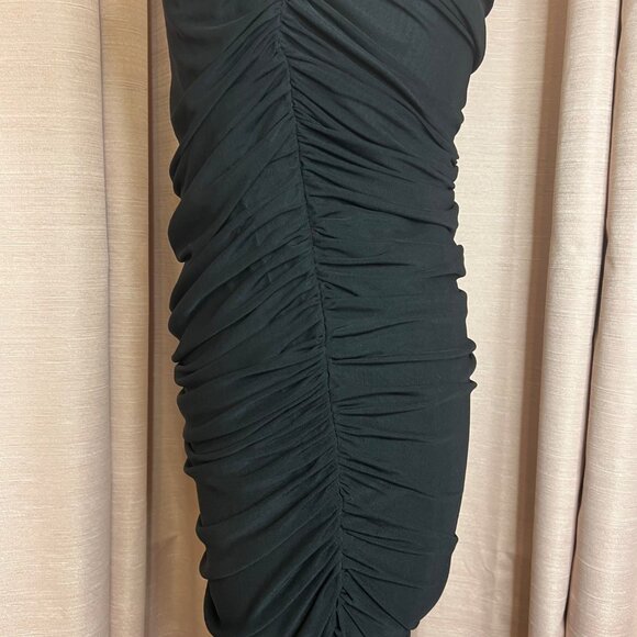 NWT Elegant SheinSxy L Black Ruched Maxi Dress Night Out Party Feminine Bodycore - Picture 6 of 16